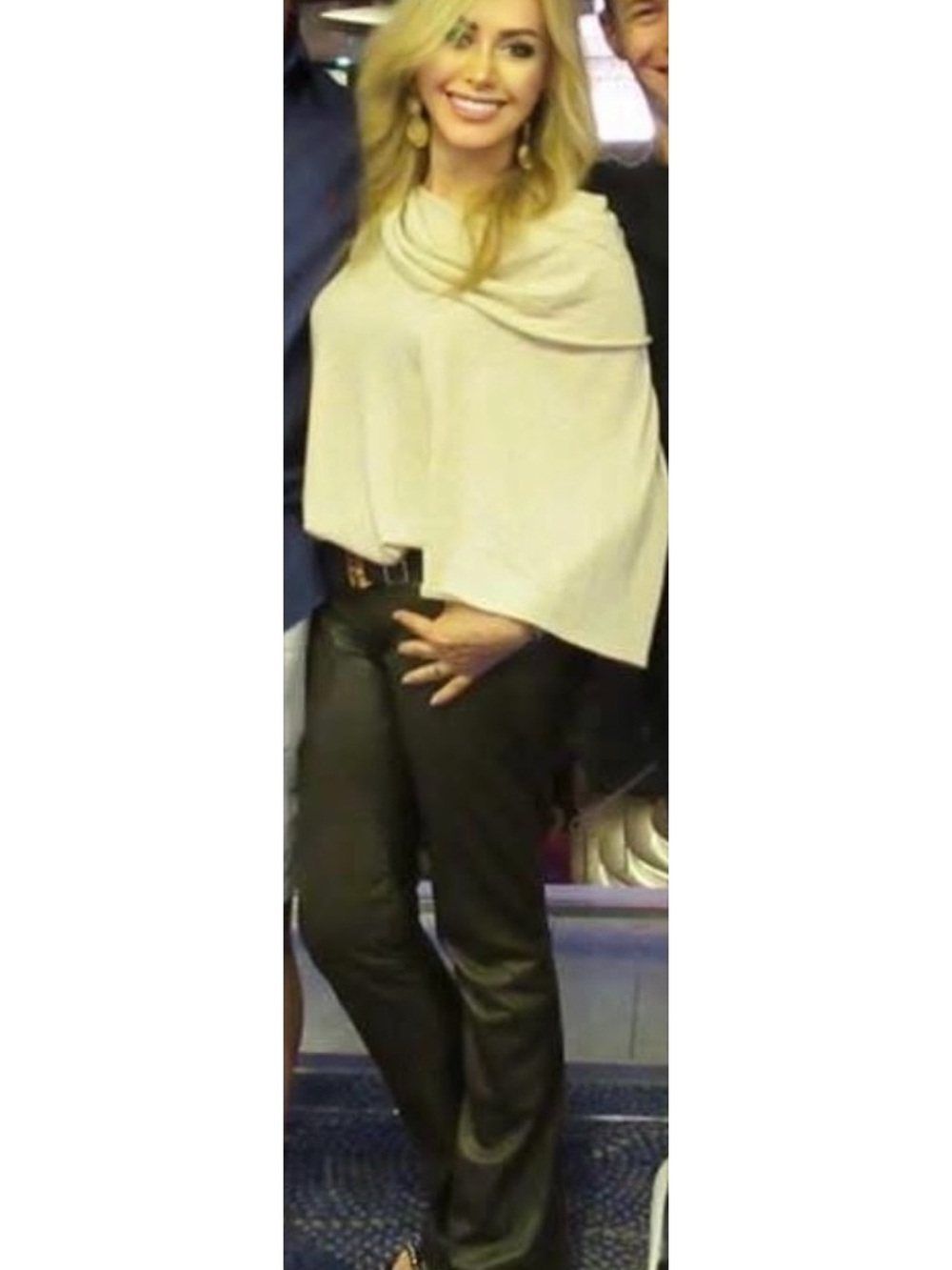 Joie Cream Draped Poncho Sweater